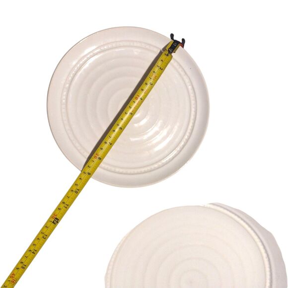 Artimino Venezia Tuscan White Cream Set of 2 Stoneware Pottery Plates Italy - Picture 8 of 12